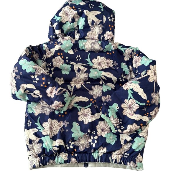 Patagonia Child's Reversible Down Puffer Jacket Hood Blue Floral No Size Tag 2T - Picture 3 of 13